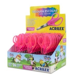Tesoura acrilex rosa