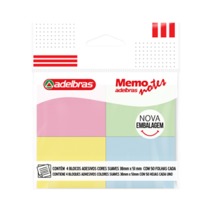 Post-it 4 cores suaves