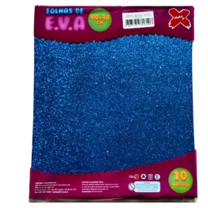 Placas de E.V.A azul com glitter