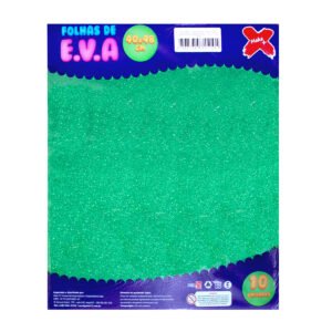 Placas de E.V.A verde com glitter