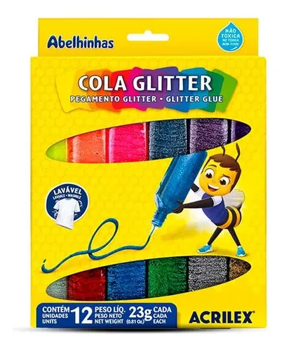 Cola glitter 12 unidades