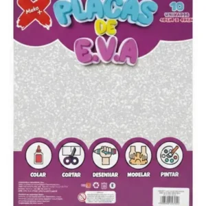 Placas de E.V.A prata com glitter