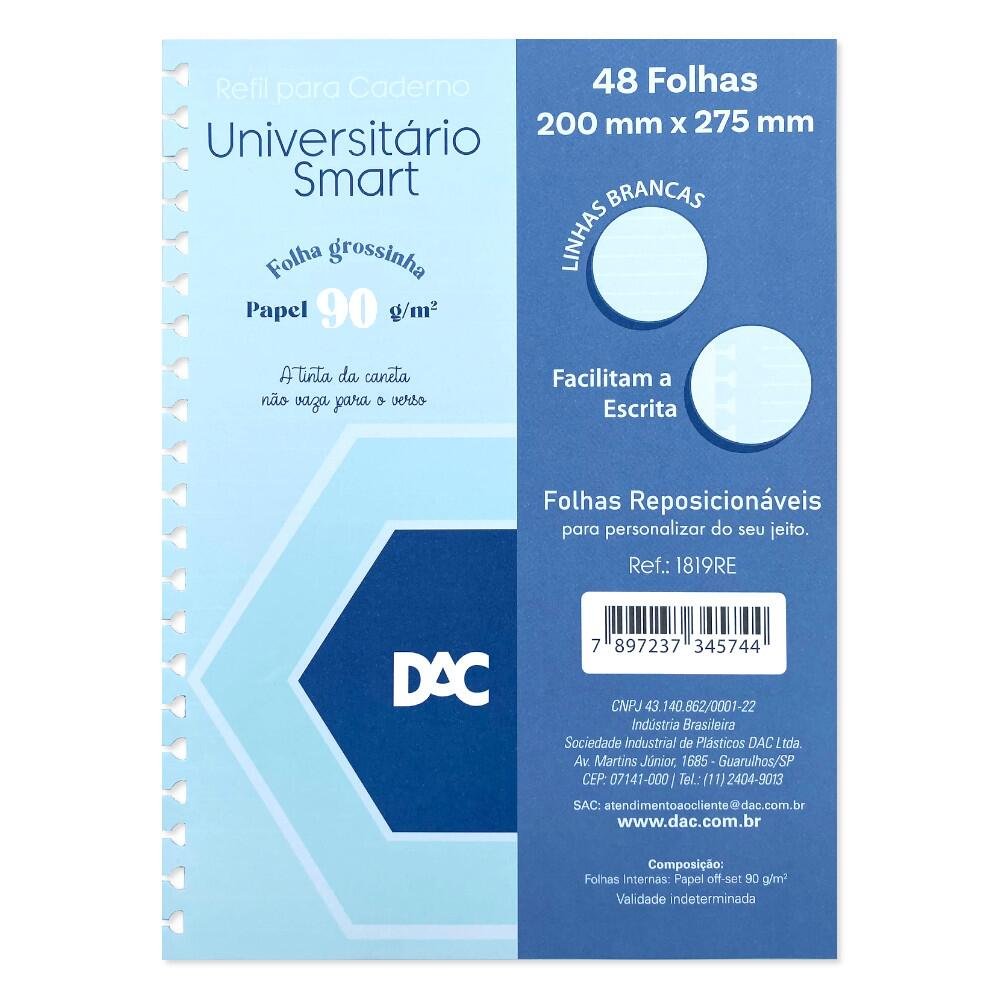 Refil caderno universitario Dac