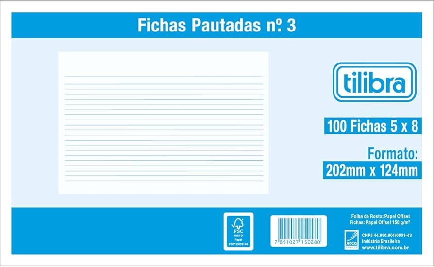 Fichas pautadas
