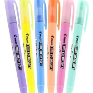 marcadores de texto Pilot Lumi Color Soft em tons pastel
