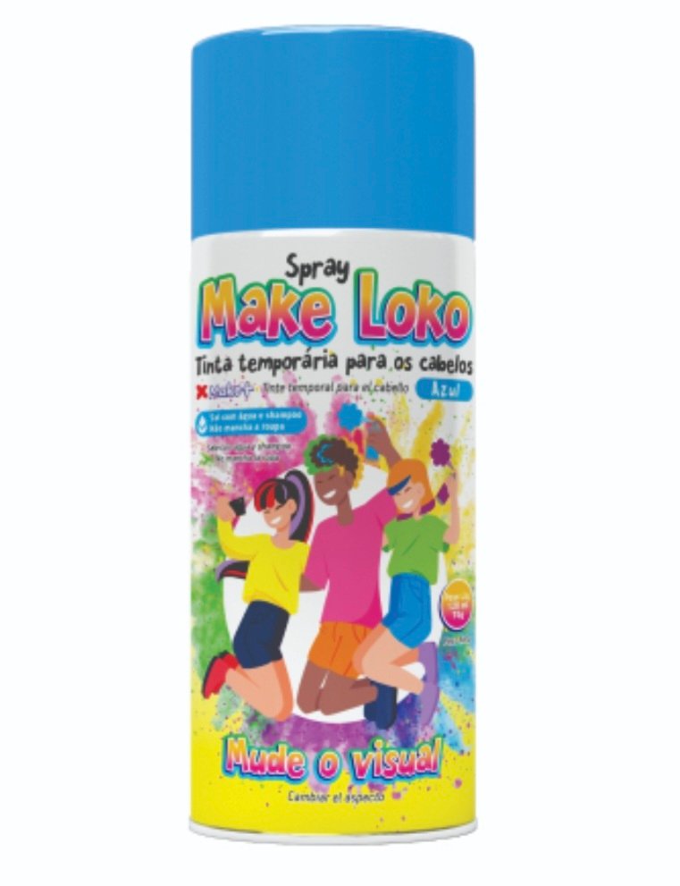 Spray de cabelo make loko azul