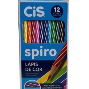 lápis de cor CiS Spiro com 12 cores vibrantes.