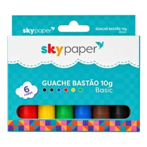Guache Bastão 10g 6 Cores Tinta Escolar Infantil Criança Pintar Colorir Desenho Artes Criativo