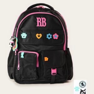 Mochila rebeca bonbon flower power preto